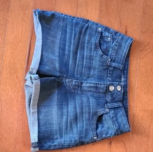 Maurice two button high rise Jean cuffed shorts